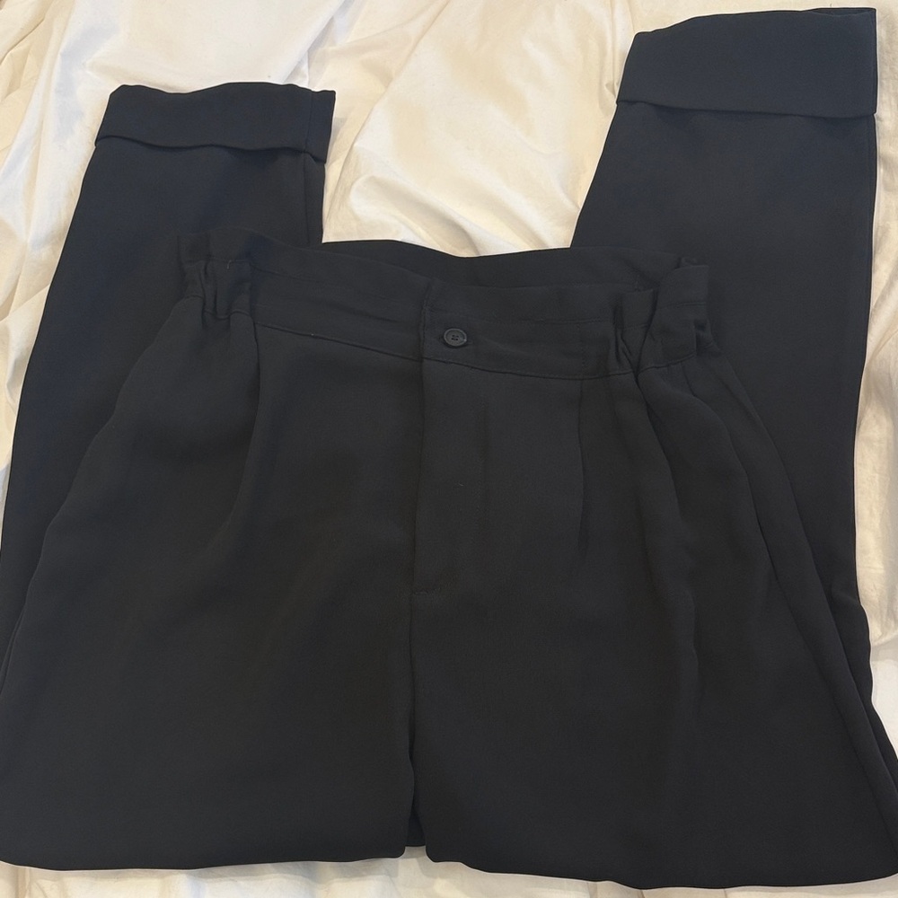 Zara paper bag dress pant size US 4 black